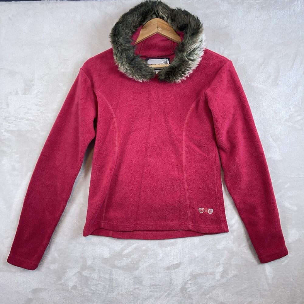 Y2K Cold As Ice Stealth Magenta Fleece Hoodie S Back Pocket Cybercore Gorpcore